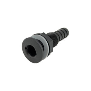 Nailon läpivienti 19mm letkulle, musta ja suora